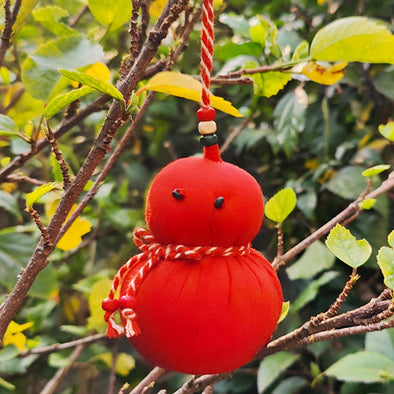 Snowman Red Fabric Christmas Hanging