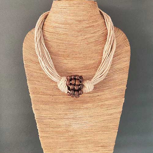 Coremantel Beige Jute Dori Neckpiece