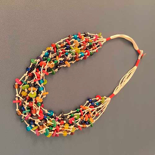 Marble Multi Beads Cotton Dori Neckpiece