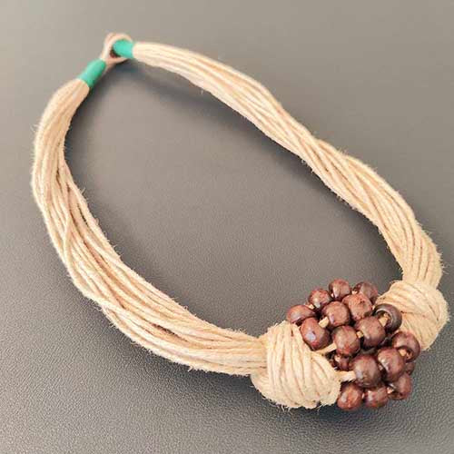 Coremantel Beige Jute Dori Neckpiece