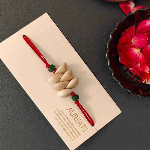 Crimson Cowrie Traditional Adult Rakhi