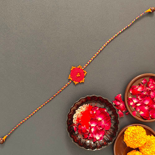 Crochet Green Orange Purple Rakhi