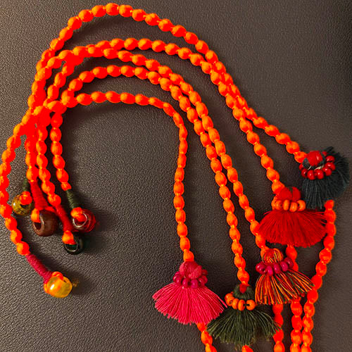 Tassel with wooden beads Dori Rakhi set of 5