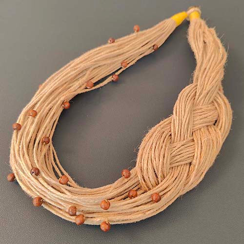 Assam Beige Jute Dori Neckpiece