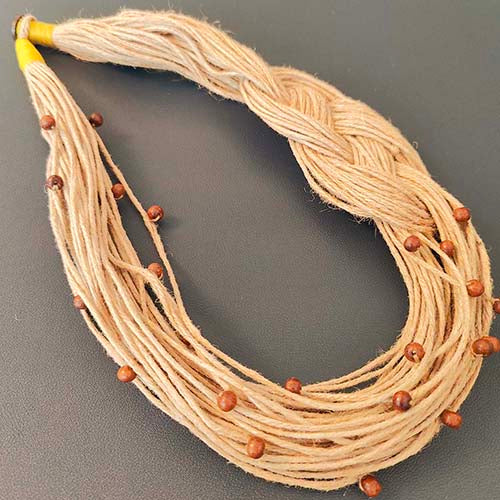 Assam Beige Jute Dori Neckpiece