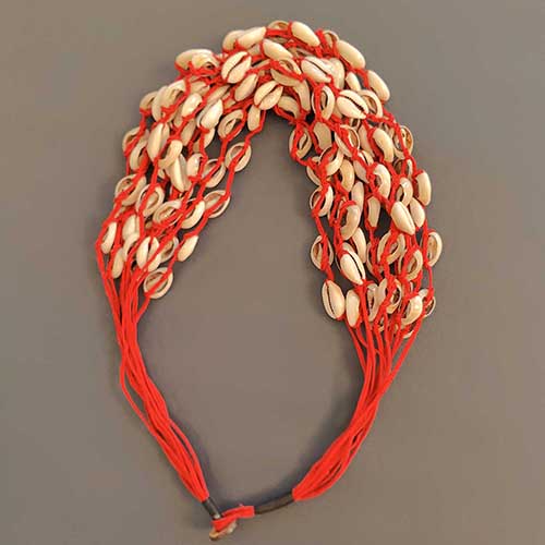 Fiji Red Cowrie Hand Made  Sustainable Fashion Jewelry Neckpiece