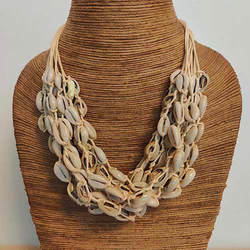 Fiji Cowrie Hand Made  Sustainable Fashion Jewelry Neckpiece