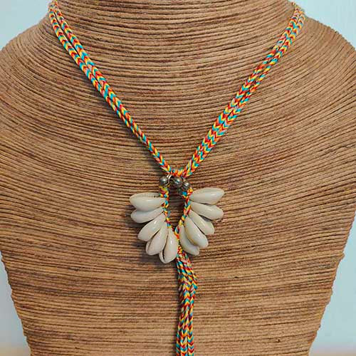 Rabari Beige/Rust Cowrie Neckpiece