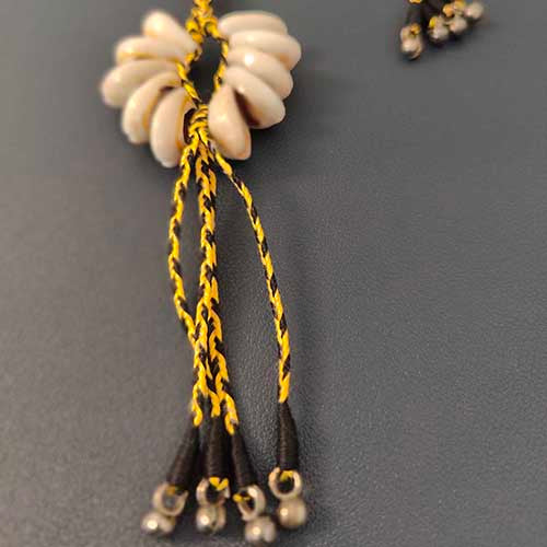 Rabari Yellow/Black Cowrie Neckpiece