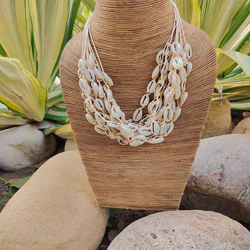 Fiji Cowrie Hand Made  Sustainable Fashion Jewelry Neckpiece