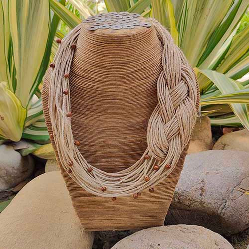 Assam Beige Jute Dori Neckpiece