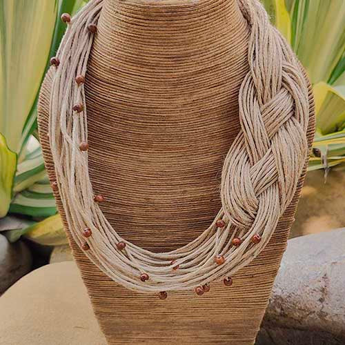 Assam Beige Jute Dori Neckpiece