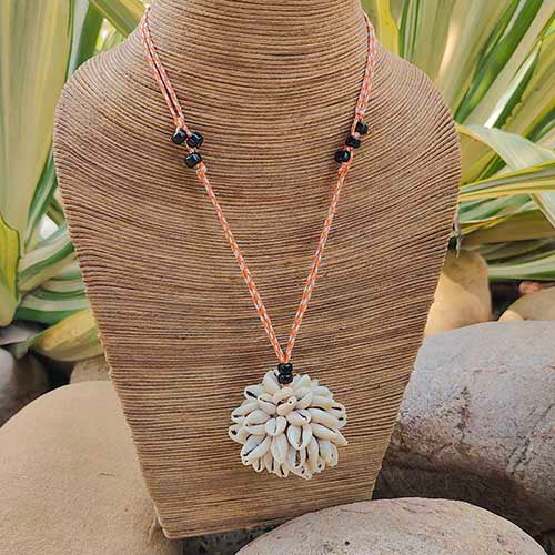 Zambi Cowrie Hand Made  Sustainable Fashion Jewelry Neckpiece