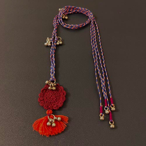 Tunisia Purple Hand Crochet Sustainable Fashion Jewelry Neckpiece