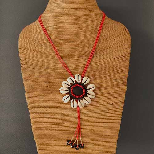 Maluku Red Cowrie Hand Made Sustainable Fashion Jewelry Neckpiece