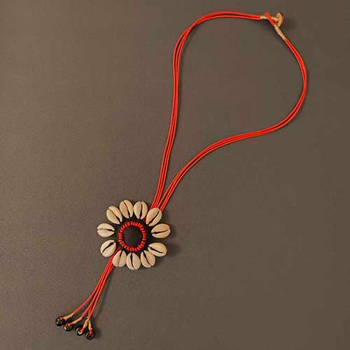 Maluku Red Cowrie Hand Made Sustainable Fashion Jewelry Neckpiece