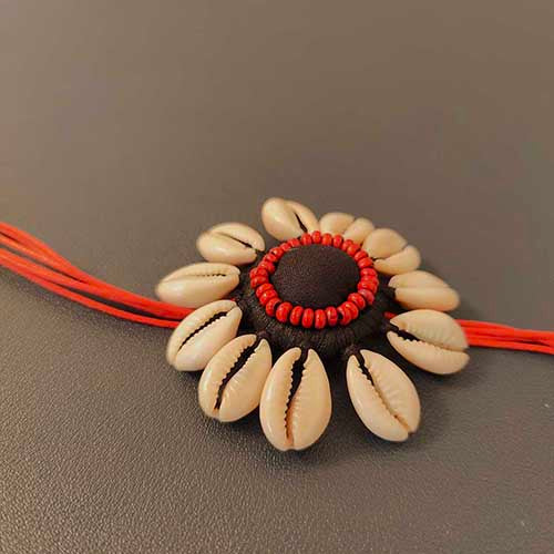 Maluku Red Cowrie Hand Made Sustainable Fashion Jewelry Neckpiece