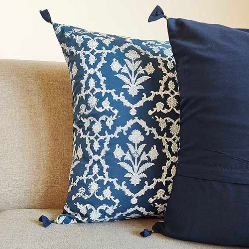 Empire Indigo Block Printed Cushion