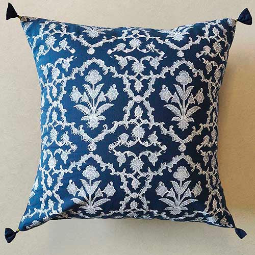 Empire Indigo Block Printed Cushion