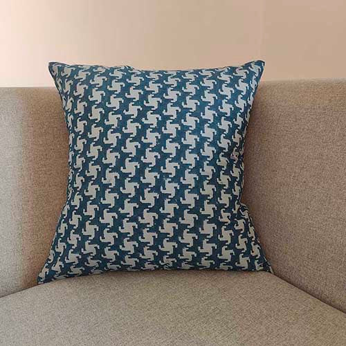 Kubic Indigo Block Printed Cushion