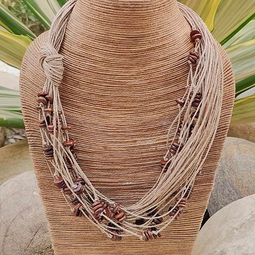 Odi Beige Jute Dori Neckpiece