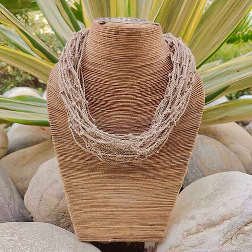 Twist Beige Jute Dori Neckpiece