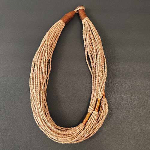 Sha Beige Copper Jute Dori Neckpiece