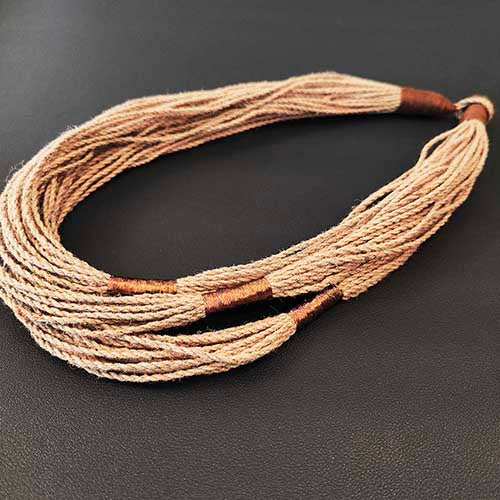 Sha Beige Copper Jute Dori Neckpiece