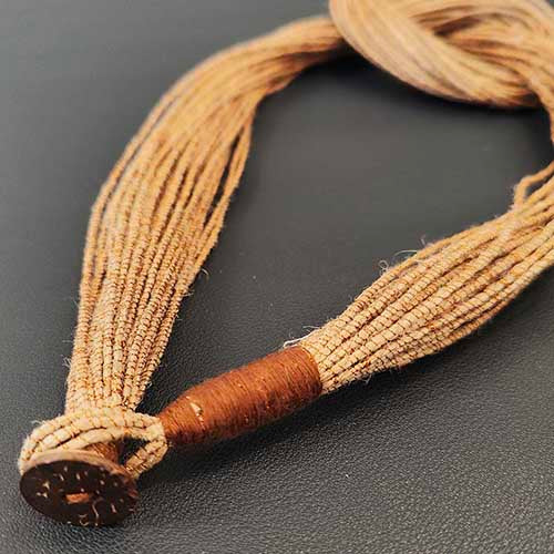 Loop Beige Copper Jute Dori Neckpiece