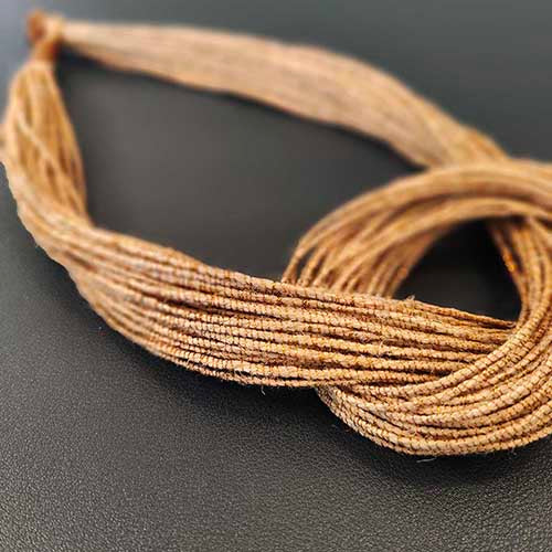 Loop Beige Copper Jute Dori Neckpiece