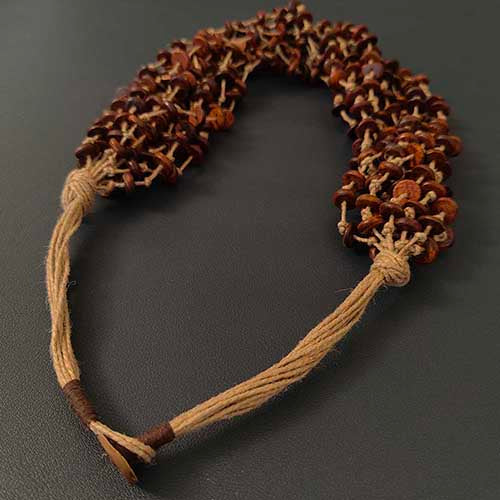 Twist Beige Brown Jute Dori Neckpiece