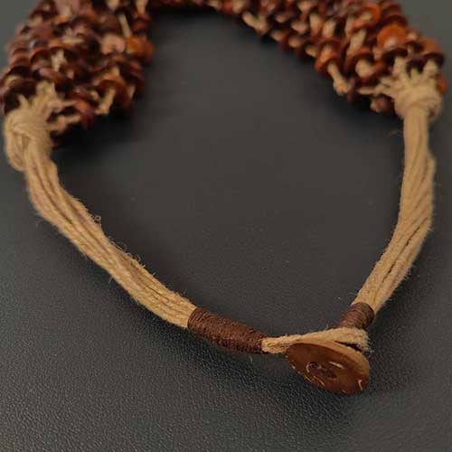 Twist Beige Brown Jute Dori Neckpiece