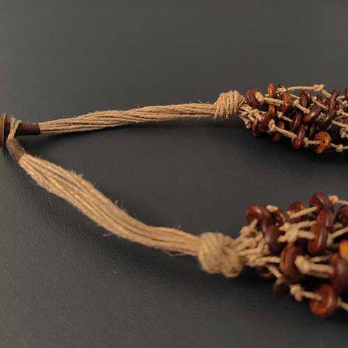 Twist Beige Brown Jute Dori Neckpiece