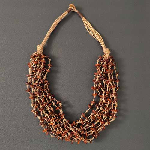 Twist Beige Brown Jute Dori Neckpiece