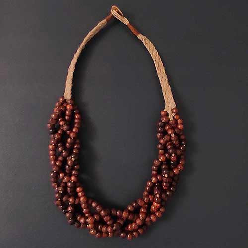 Plait Beige Brown Jute Dori Neckpiece