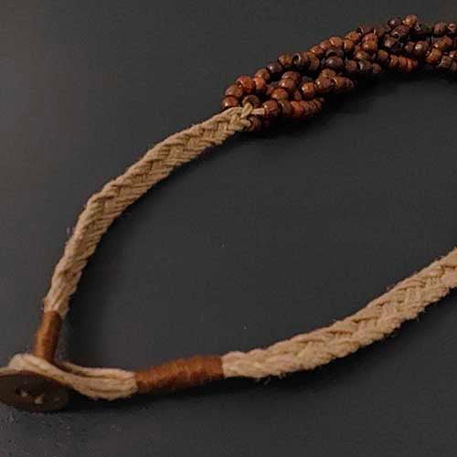 Plait Beige Brown Jute Dori Neckpiece