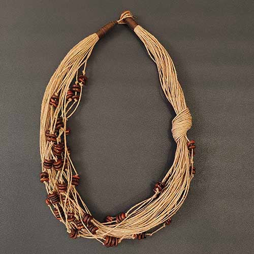 Odi Beige Jute Dori Neckpiece