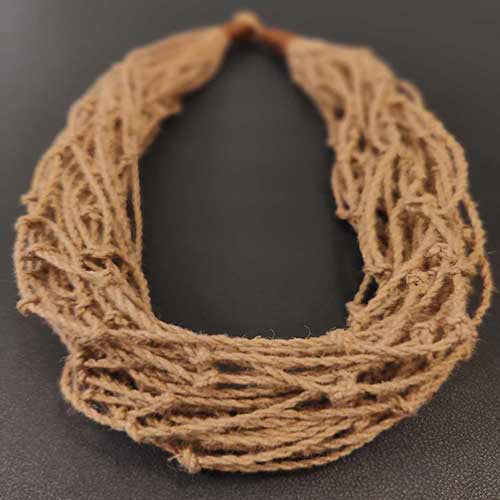 Twist Beige Jute Dori Neckpiece