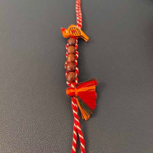 Chiriya Red Cotton Handmade Rakhi