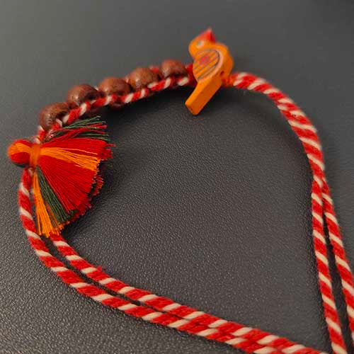 Chiriya Red Cotton Handmade Rakhi