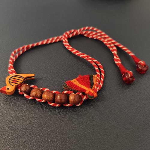 Chiriya Red Cotton Handmade Rakhi