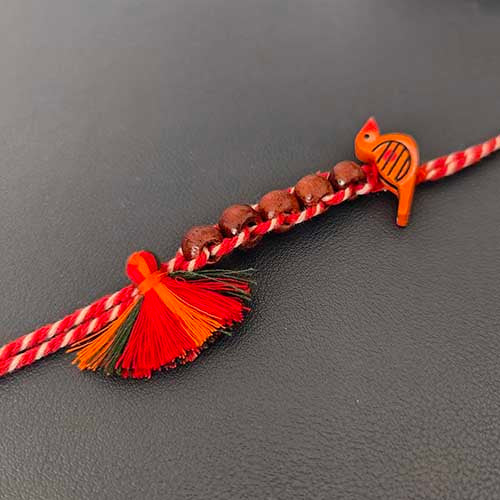 Chiriya Red Cotton Handmade Rakhi