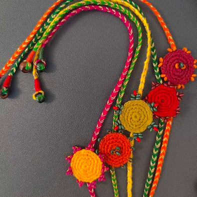 Crochet Multi Cotton Handmade Rakhi Set of 5