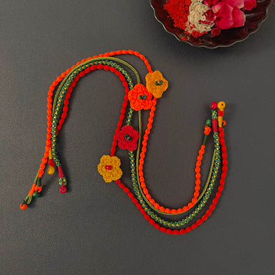 Phool Crochet Multi Cotton Handmade Rakhi Set of 4