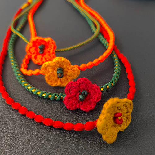 Phool Crochet Multi Cotton Handmade Rakhi Set of 4