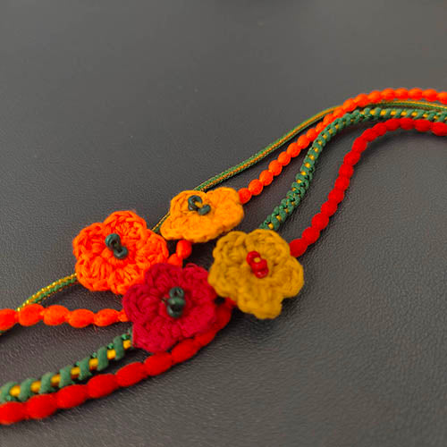 Phool Crochet Multi Cotton Handmade Rakhi Set of 4