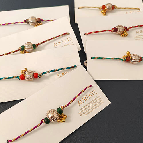 Multi Gota Ghungroo Traditional Adult Rakhi set of 7