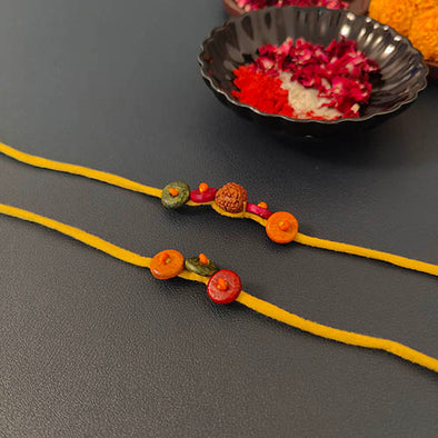 Amber Bracelet Handmade Adult Rakhi set of 2