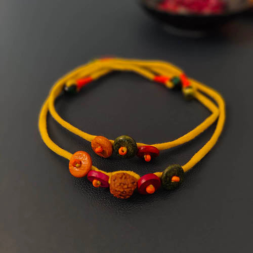 Amber Bracelet Handmade Adult Rakhi set of 2