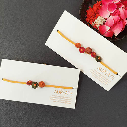 Amber Bracelet Handmade Adult Rakhi set of 2